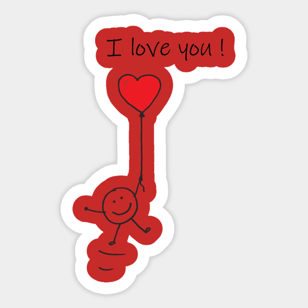 i love you valentine day Tshirt Sticker by abuzaidstudio